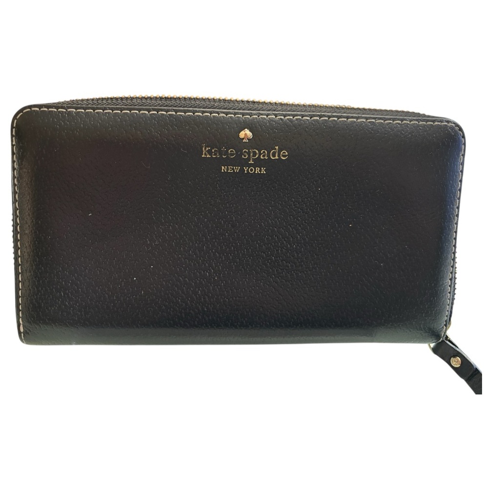 Kate Spade Black Wallet with Gold Details